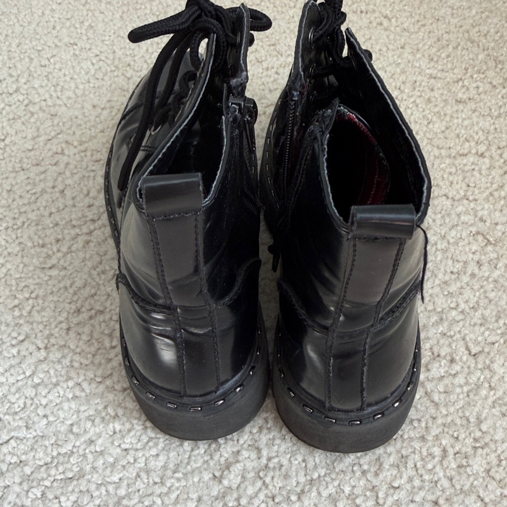 Black faux Leather women’s Boots - Picture 3 of 4